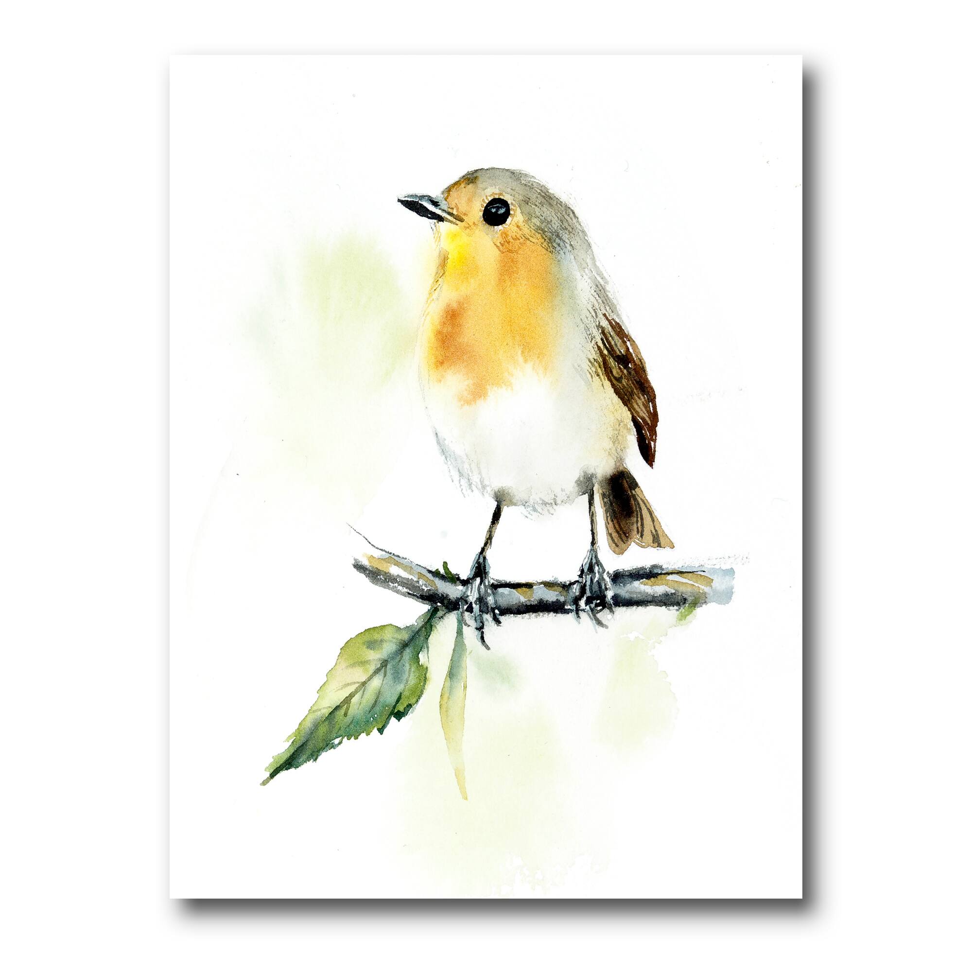 Designart - Little Robin Bird On A Branch
